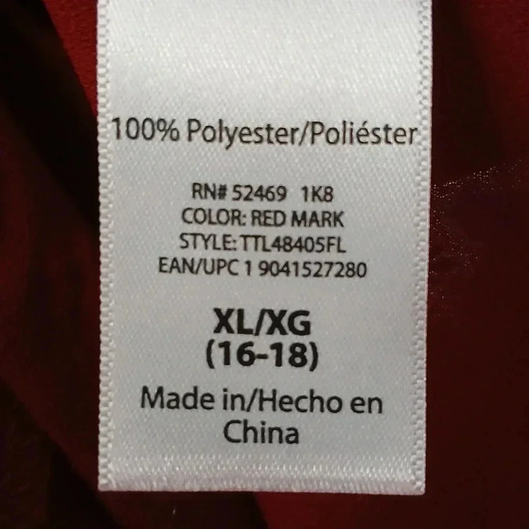 TIME AND TRU RED AND GOLD SHIMMER ✨️ BLOUSE LIKE NEW!! XL - Picture 11 of 14